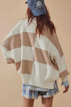 Green Checkered Side Slits Drop Shoulder Oversized Sweater