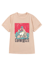 Khaki Cowgirl Slogan Print Rodeo Graphic Tee