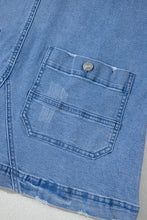 Dusk Blue Pocket Adjustable Straps Denim Overall Dress