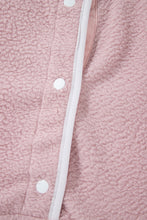 Fushia High Collar Long Sleeve Pocket Pullover Sweatshirt