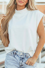 Yellow Solid Color High Neck Cap Sleeve Loose Top