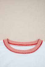 Red Striped Colorblock Patchwork Oversized Sweatshirt