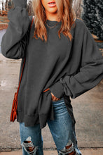 Dropped Shoulder Round Neck Long Sleeve Blouse