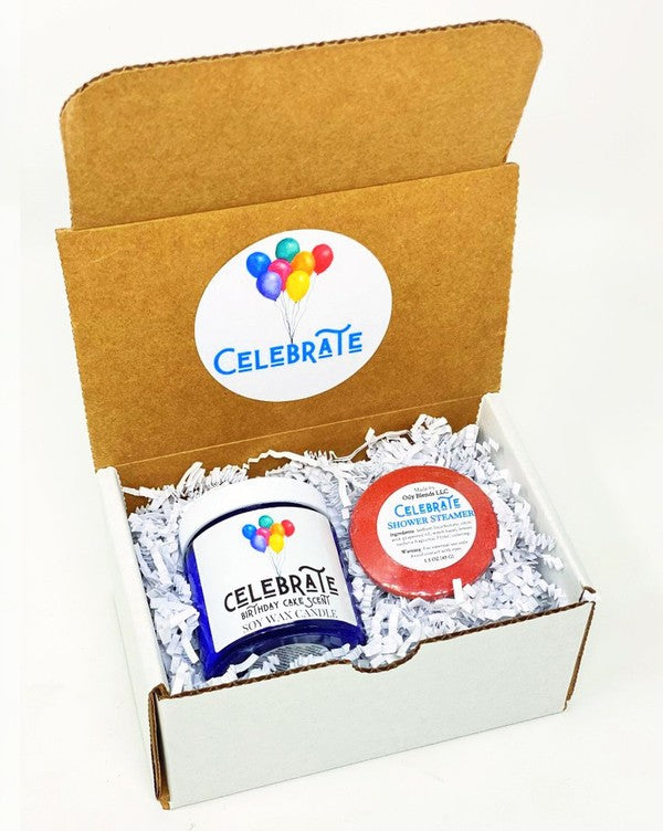 Celebrate Gift Box With Candle and Shower Steamers