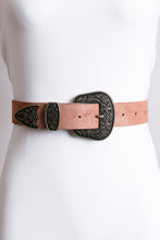 Suede Antique Gold Western Buckle Belt