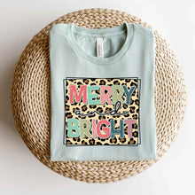 Leopard Merry and Bright Graphic Christmas Tee