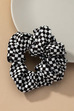 check pattern soft satin hair scrunchies