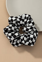 check pattern soft satin hair scrunchies