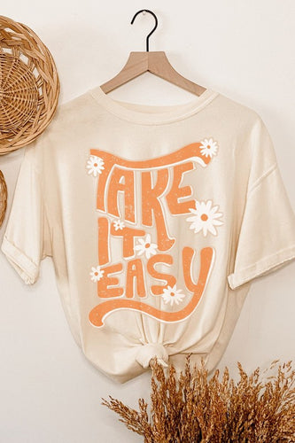 Take It Easy Oversized Graphic Tee