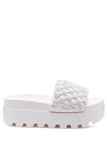 SUNDAE PLATFORM Slides WITH WOVEN TEXTURED STRAPS