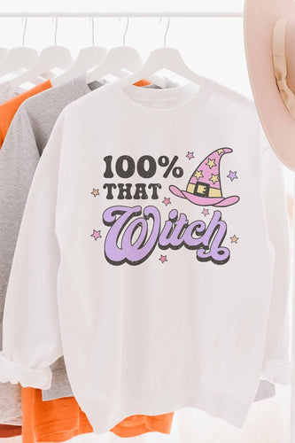 100 THAT WITCH GRAPHIC SWEATSHIRT PLUS SIZE