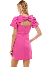 Bubble Sleeve Bow Back Dress