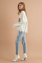 Frayed Edge Sequin Tiger Sweater