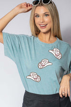 MINERAL WASHED COWBOY HATS SHORT SLEEVE TEE