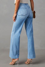 Buttoned Bootcut Jeans with Pockets