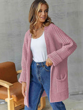 Open Front Long Sleeve Cardigan with Pockets