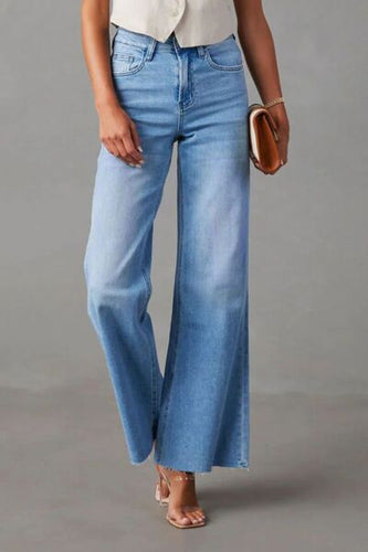 Buttoned Bootcut Jeans with Pockets