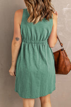 Sleeveless Button Down Mini Dress