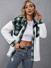 Plaid Collared Neck Button Down Jacket