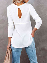 Cutout Round Neck Long Sleeve T-Shirt