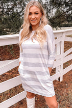 Striped Round Neck Dress with Pockets